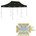 10' x 20' Black Rigid Pop-Up Tent Kit, Full-Color, Dynamic Adhesion (8 Locations)